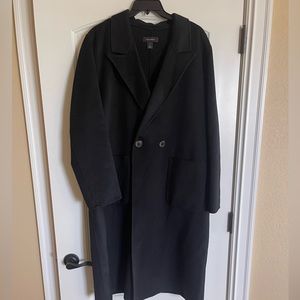 Nordstrom Halogen Black Trench Coat Size XL